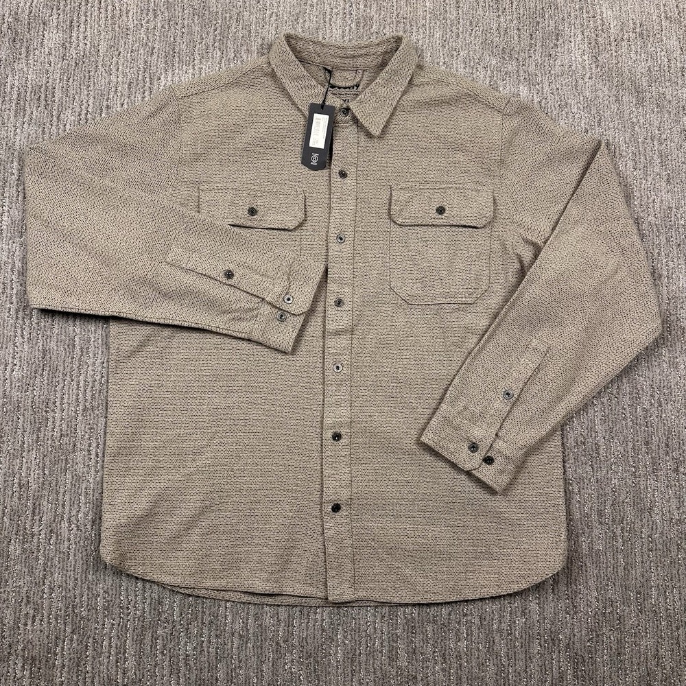 JETTY Beige Heavy Duty Shirt Flannel Long Sleeve Mens Shirt MSRP $106 NEW XXL